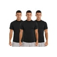 thumbnail image 3 of dPois 3Pcs Men's Basic Slim Fit Solid Color Mock Turtleneck Pullover Tops Short Sleeve T-Shirts Black XXL, 3 of 4