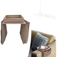 thumbnail image 4 of RUseeN Sofa Armrest Organizer with Cup Holder Tray Chair Arm TV Remote Holder for Recliner Couch Armchair Caddy Bedside Storage Pockets Bag for Cellphone Tablet Book Magazines Drinks Pouch, Coffee, 4 of 7