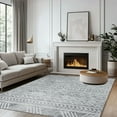 thumbnail image 2 of Siiluminisoy 5'x7' Boho Area Rugs for Living Room,Modern Geometric Neutral Machine Washable Rugs,Foldable,Non-slip,Gray, 2 of 9