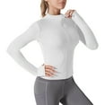 thumbnail image 2 of BADHUB Women's Workout Jacket Lightweight Zip Up Long Sleeve UPF 50+ Sun Protection Clothes Athletic Yoga Slim Fit Crop Tops White XL, 2 of 6