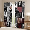 thumbnail image 2 of Feelyou Rugby Athlete Boys Blackout Curtains Set of 2 (52x84 Each), Modern Ball Game Window Curtains, Fashion Patchwork Plaid Curtains and Drapes, Blackout Curtains Bedroom Decor, 2 of 6