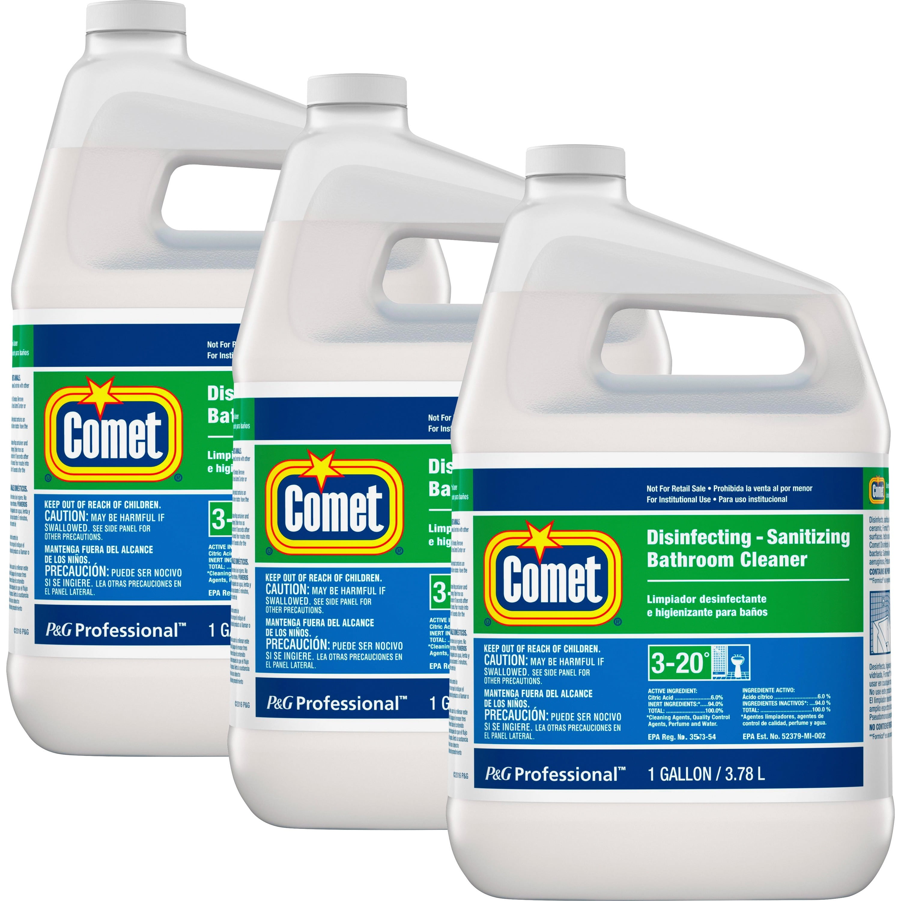 Comet, PGC22570CT, Disinfecting Bathroom Cleaner, 3 / Carton, White