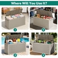 thumbnail image 3 of SEGMART Outdoor Deck Box Lockable,90 Gallon Outdoor Storage Box Waterproof,Patio Deck Storage for Toy,Furniture Cushions,Garden Tools and Combinable Garage, 3 of 8