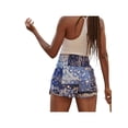 thumbnail image 4 of SAYOO Pantalones cortos holgados informales de verano para mujer, pantalones cortos elásticos de cintura alta con estampado abstracto, ropa de playa SAYOO  Moda，ocio, 4 of 6