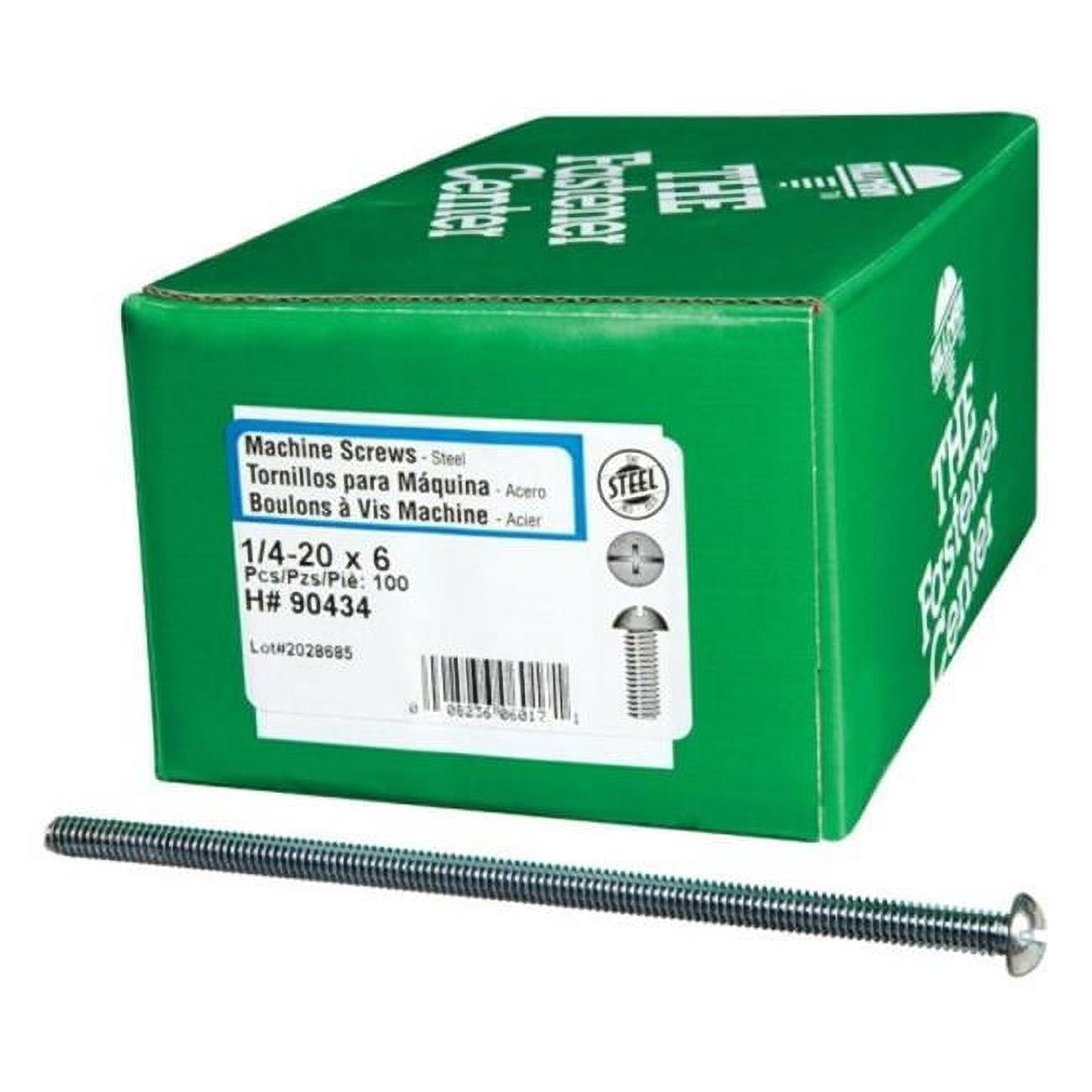 Hillman 90434 Machine Screws No. 1/4-20 X 6" L Combination Round Head Zinc-Plated Steel Zinc-Plated