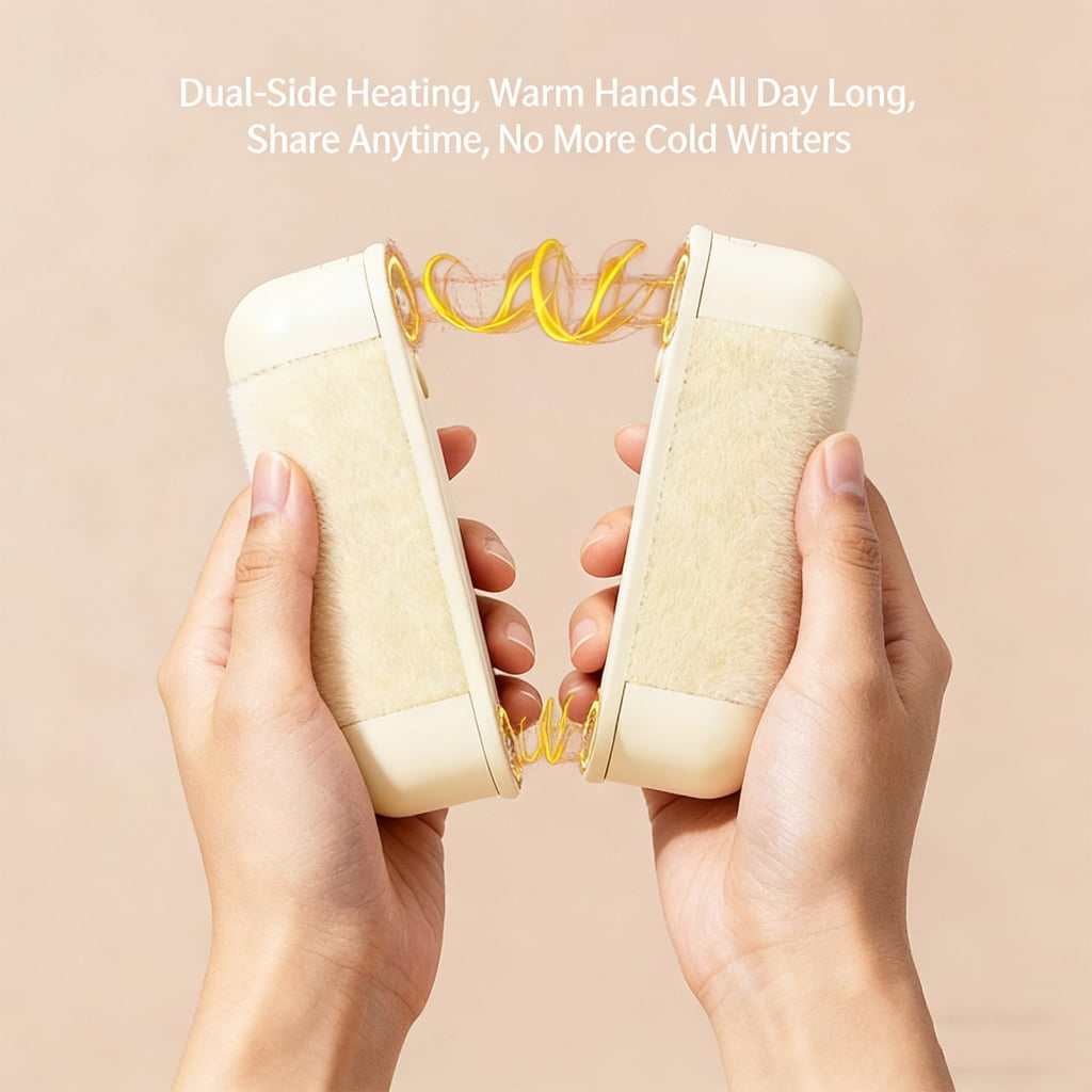 Double Sided Rechargeable Hand Warmer 8 Second Heating Intelligent Temp Control