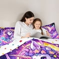 thumbnail image 5 of Manfei Magical Unicorn 7-Piece Twin Bedding,Flower Moon Bedding Comforter Set,Purple Multicolor,Polkadot Reversible, 5 of 8