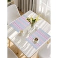 thumbnail image 5 of Colorful Striped Placemats Set of 4, Pink Blue Yellow Abstract Vertical Lines Placemats for Dining Table, Place Mats for Kitchen Tabletop, Waterproof Wipeable Dining Table Mats Set, 5 of 9