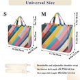 thumbnail image 2 of FORMRS Womens Corduroy Tote Bag Crossbody Shoulder Handbag with Pocket, Color Striped, 2 of 7