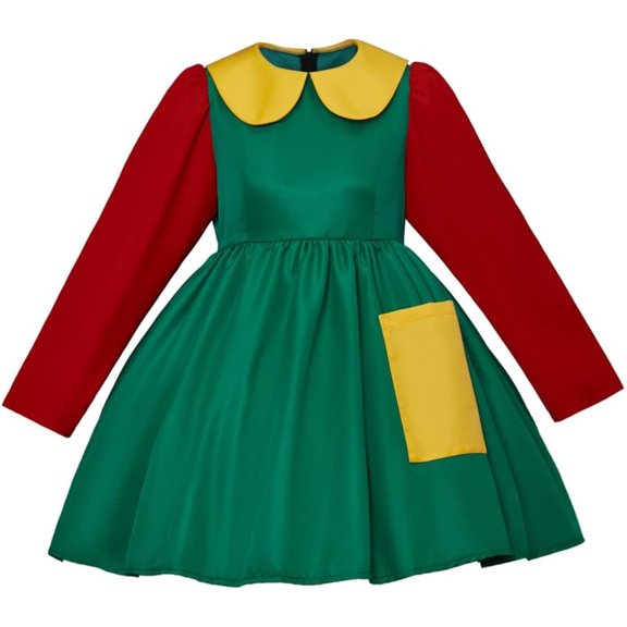 Screen-Accurate Dress: Red Sleeves with Green Skirt - Stage Performance Dress