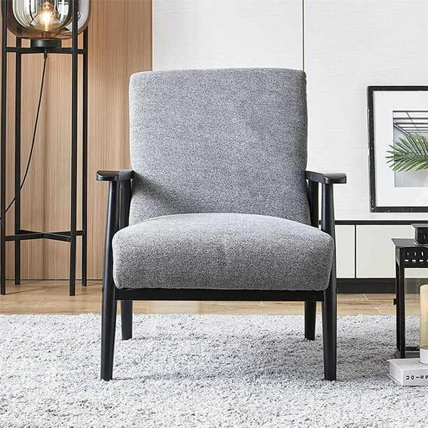 Accent Chair Segmart Mid Century Gray Living Room With Arms Fabric Upholstered Armchair Comfy Reading Modern For Small Space Bedroom Office Lll3689 Com Accent Chair Segmart Mid Century Gray, Small Upholstered Armchair