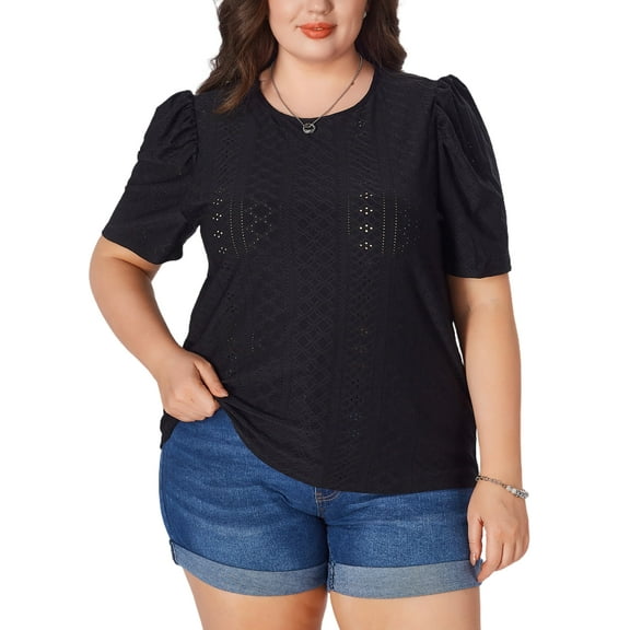 MLDRA Women's Plus Size T Shirts Oversized Tees Summer Half Sleeve Crew Neck Tunic Tops