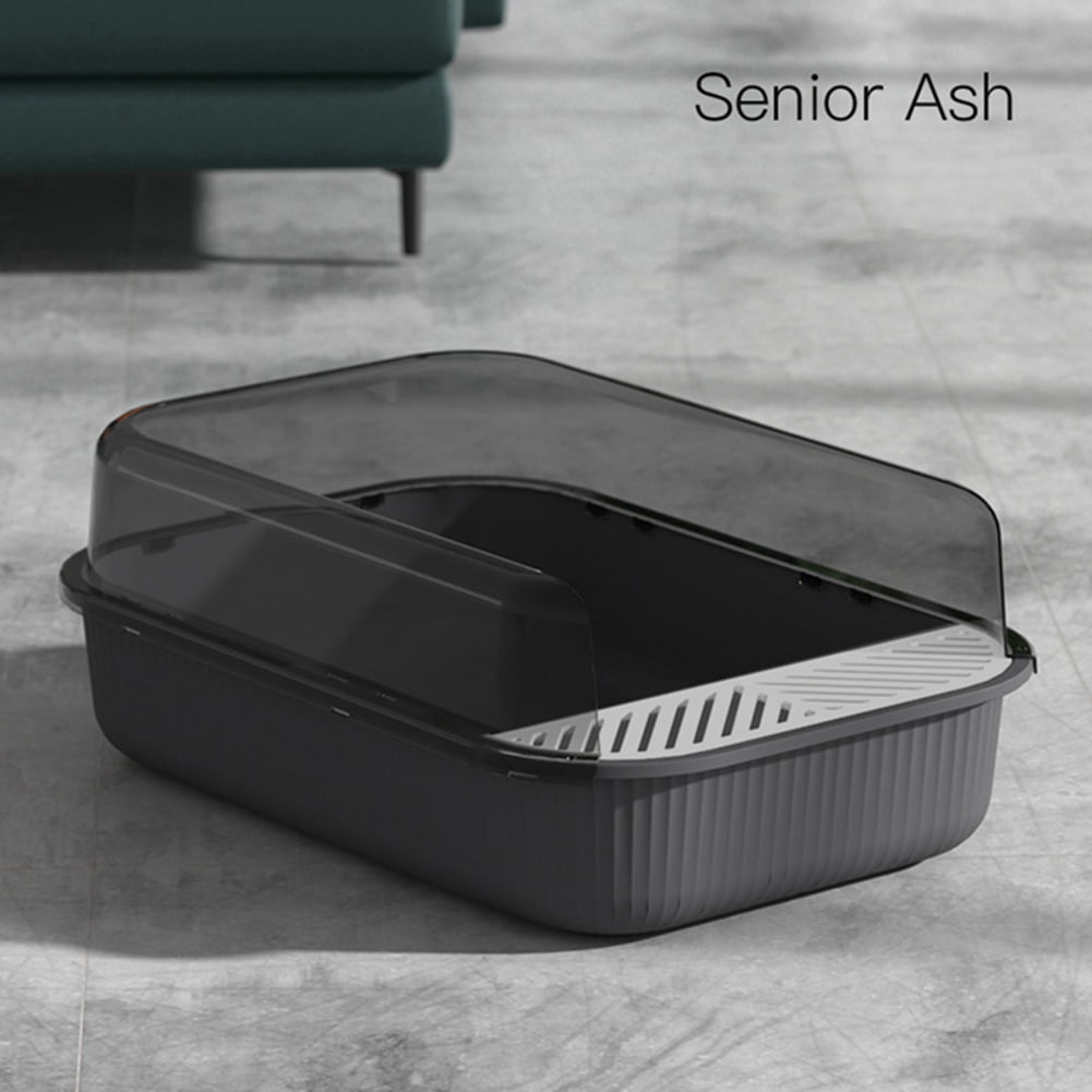 Semi-Enclosed Large Litter Box for Cats,Top Entry,High Sided, Non-Sticky,Anti-Urine Leakage,Easy to Clean Essential for Pet Home
