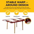 thumbnail image 4 of Red Valentine's Day Table Cloths for 5 Foot Rectangle Tables, Roses Gnomes Love Heart Plaid Patio Waterproof Elastic Fitted Tablecloths, Washable Rectangular Table Cover for Camping, 4 of 8