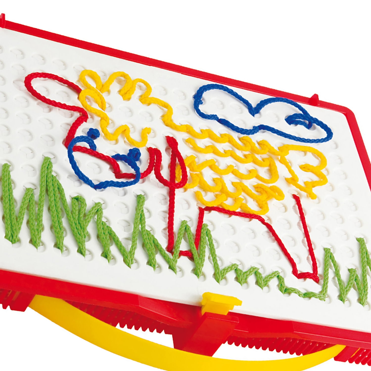 Quercetti: Filo Filo - Lacing Toy, 18 Pattern Templates, Create String Art, Self-Locking Slot Board, Creative Craft Activity, Portable Playset Kids 3+