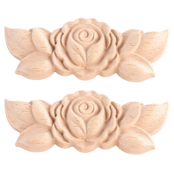 LEORX 2Pcs Wood Embellishments for Furniture Solid Wood Corner Decorative for Home Decoration
