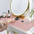 thumbnail image 6 of Yayun Dual-Sided Vanity Mat, PU leather Vanity Mat, Makeup Mat for Protect Vanity Desk Top, Easy to Clean, Vanity Desk Mat Waterproof and Oilproof, 31.5 x 15.7 in, Pink and Silver, 6 of 7