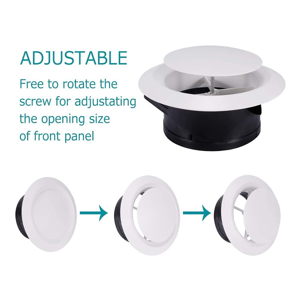 qiya Adjustable Air Vent Covers Round Ceiling Vent Bathroom Extractor Fan Vent Cover