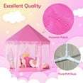 thumbnail image 3 of Play Tents for Girls, Kids Play Tent with LED Lights, Large Size 55" x 53" Pink Hexagon Kids Playhouses Indoor & Outdoor, 3 of 8