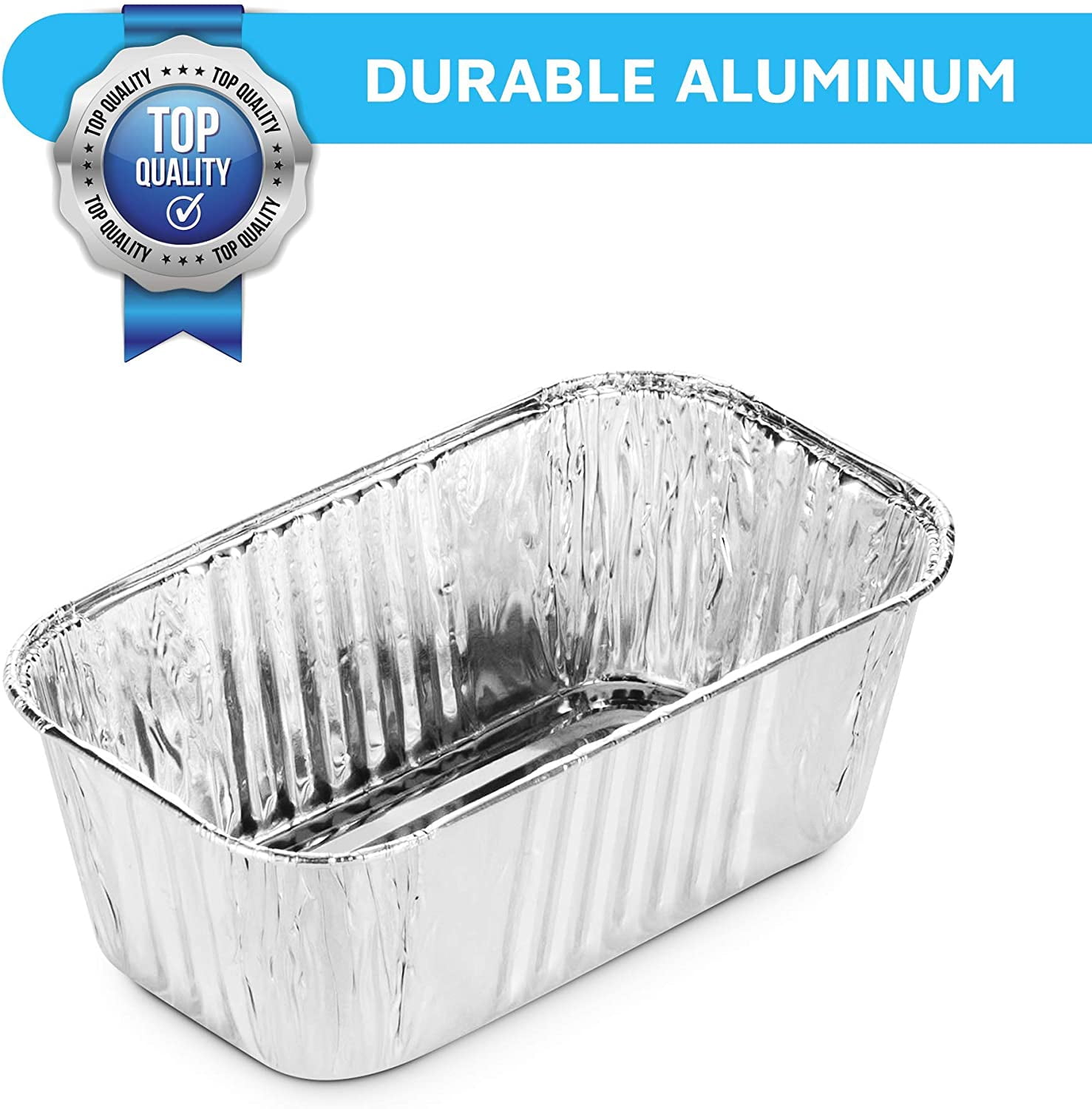 DOBI Aluminum Mini Loaf Pans (50 Pack) - Disposable Aluminum Foil 1 lb Mini  Loaf Baking Pans, Small Bread Tins - 6 X 3.5 X 2