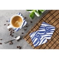 thumbnail image 3 of Letter Y Initial Tiger Stripe Blue and White Foam Coaster Set of 4, 3 of 3