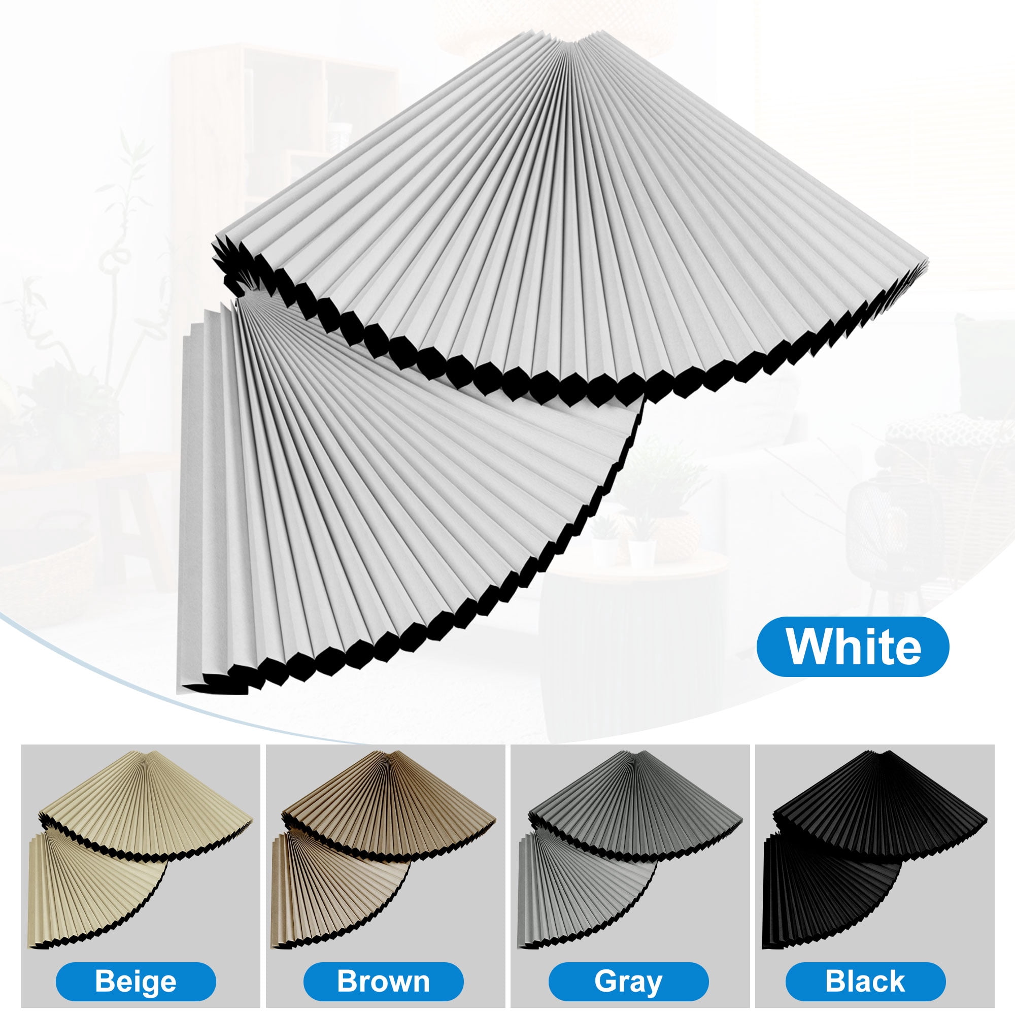 BERISSA Cordless Blackout No Drill Cellular Shades Thermal Insulated Easy Install No Tools Pull Down Honeycomb Blinds for indoor windows Bedroom Kitchen Apartment,34"W X 56"H,White