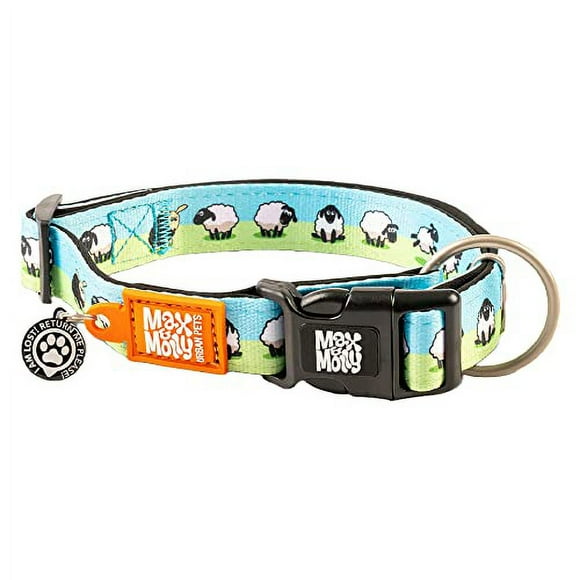 Max & Molly Dog & Puppy Collar with Power Buckle, Fun Style for Small, Medium, Large Dogs & Puppies, Waterproof, Comfortable, Adjustable, Includes Gotcha QR Code Pet ID