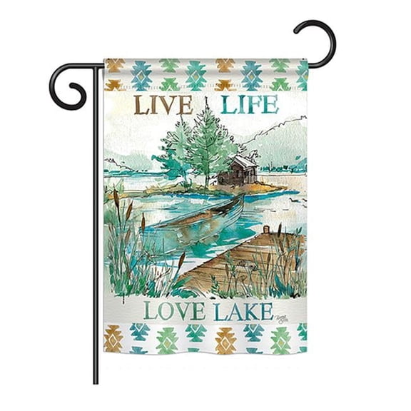 Breeze Decor BD-OU-G-109072-IP-BO-DS02-US 13 x 18.5 in. Live Life Lake Nature - Everyday Outdoor Impressions, Decorative Vertical Garden Flag