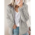 thumbnail image 4 of Chaqueta Ligera y Cálida para Mujer con Capucha y Cremallera, Estilo , Ideal para el Invierno. Gris XL, 4 of 6