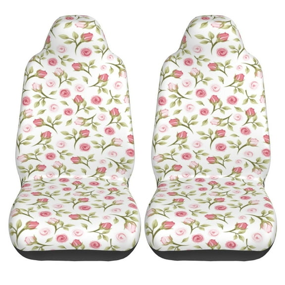 Haiem Rose Flowers Printed Car Seat Covers Set of 2, Universal Fit Car Seat Covers,Protective Seat Covers,Comfortable Car Seat Covers, Easy Installation Seat Covers