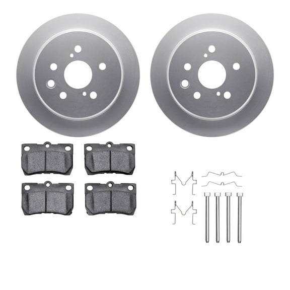 Dynamic Friction Company Rear Geospec Brake Rotors with 5000 Advanced Brake Pads includes Hardware 4512-75048