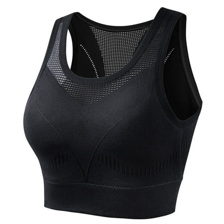 Friday/Monday Deals Xysaqa Womens  Sports Bra Women s Comfort Longline Wirefree Bras Padded Breathable Gym Workout Sports Bra Activity Yoga Bras Black XL