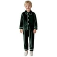thumbnail image 3 of Gubotare Big Boys Pajamas Children's Basic Sleepwear Set - Printed Long Sleeve Pajamas Size 8-9 Years (Dark Green,8-9 Years), 3 of 9