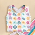 thumbnail image 4 of mgoYE Baby Girl Clothes 12-18 Months Toddler Baby Girl Outfits Floral Sleeveless Tank Top Cross Back Bell Bottom Pants Summer Clothes Set(White,18-24 Months), 4 of 6
