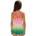 thumbnail image 2 of DISNIMO Girls Swimsuits Watermelon Print One Piece Swim Dress Sleeveless Bathing Suit Skirted Hawaiian Summer Swimwear for Beach Pool Party, 2 of 8
