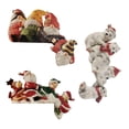 thumbnail image 2 of Percha de puerta de madera hecha a mano con forma de Papá Noel y reno para decoración navideña, 2 of 8