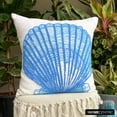 thumbnail image 6 of The HomeCentric Pillow Sham Euro, Blue Euro Sham Covers Pack of 2, 26x26 inch (65x65 cm) Linen Euro Size Pillow Shams, Oyster, Shell, Beaded, Beach Style Euro Size Pillow Covers - Oyster Bay, 6 of 10