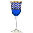 thumbnail image 2 of HOMEHUT Cobalt Blue Red Wine Goblet with Gold Rings, Set of 4, 2 of 4
