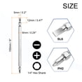 thumbnail image 2 of Uxcell Magnetic Double Ended Screwdriver Bit 5mm PH2 6"/150mm 1/4" Shank Phillips Cross Slotted Flat Screw Driver Bit, 2 of 7