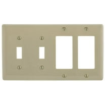 Hubbell NP2262I Ivory 4Gang Decorator/Rocker Toggle Switch Unbreakable Wallplate