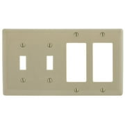 Hubbell NP2262I Ivory 4Gang Decorator/Rocker Toggle Switch Unbreakable Wallplate