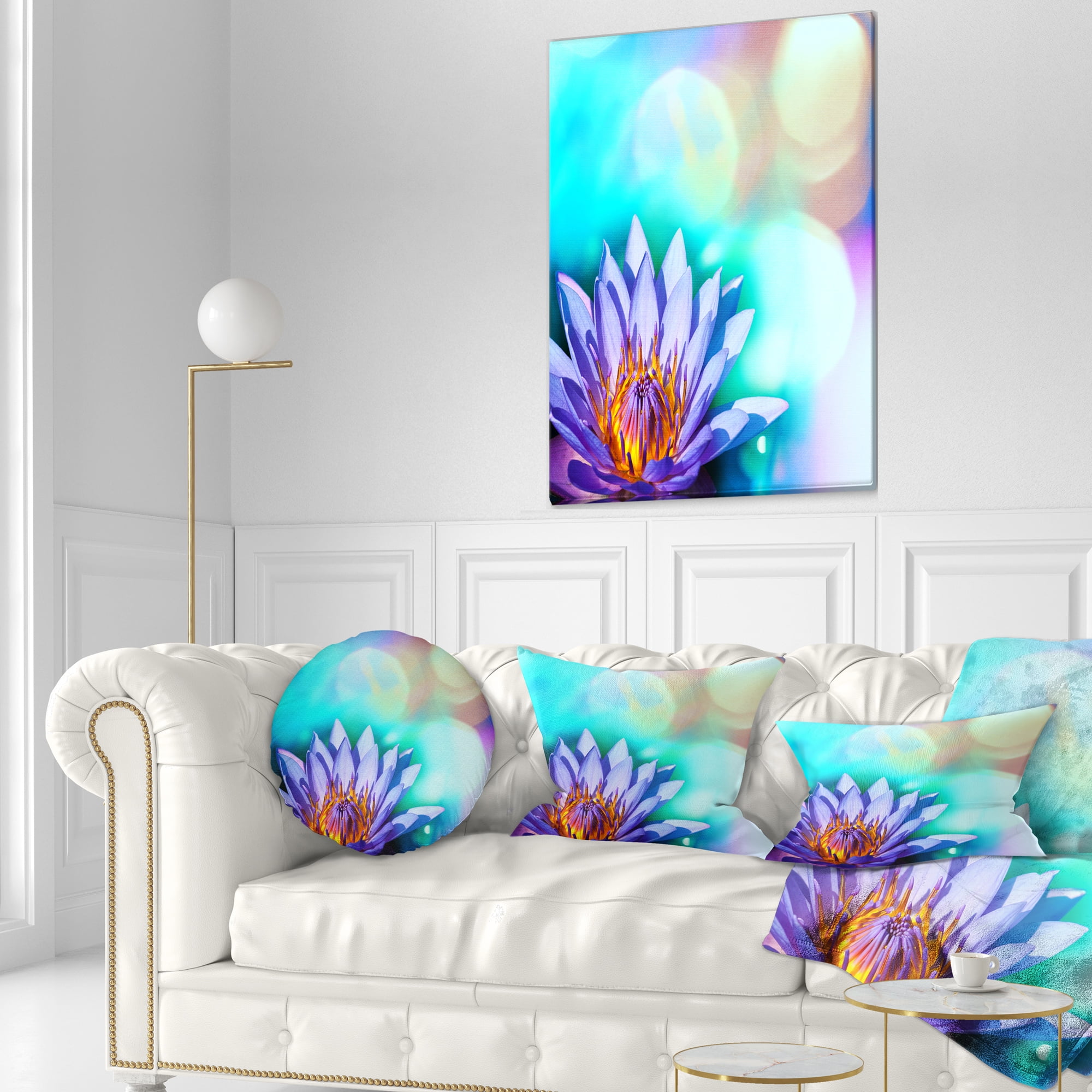 Designart 12" x 20" Purple Polyester Throw Pillow