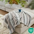thumbnail image 2 of Soft Faux Fur Blanket, Plush Reversible Throw for Home Decor, Luxuriously Soft All Seasons Fuzzy & Cozy Knitted Throw, 50x60 Blush/Grey, 2 of 5