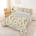 thumbnail image 2 of Erosebridal Gold Floral Queen Comforter Set, Chic Bird Bedding Comforter Set for Girls, Gray Reversible, 3pcs, 2 of 6