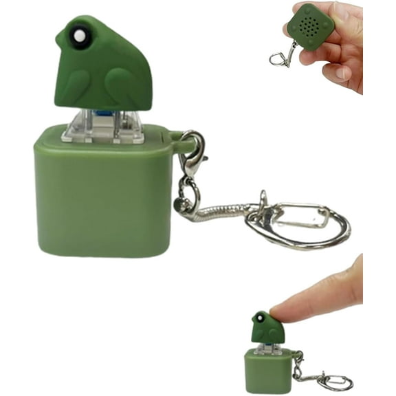 Croaking Frog Keychain – Rechargeable Frog Croaking Fidget Toy, Frog Sound Keychain for Stress Relief, Fun Keyboard Fidget Clicker for & Adults (1PCS)