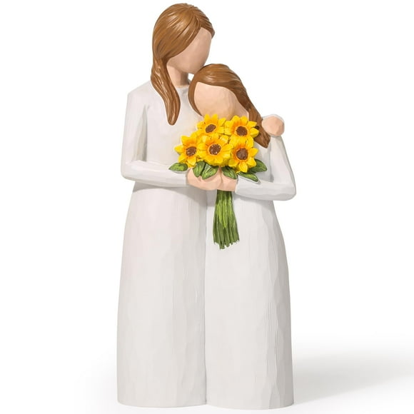 Figuras de Resina Madre e Hija con Girasoles Yuideary