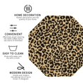 thumbnail image 4 of Disketp Leopard Print Funny Coasters,6 Pcs Leather Coasters with Holder, Perfect Housewarming Hostess Gifts,Protect Furniture from Water Marks Scratch and Damage,Octagon, 4 of 7