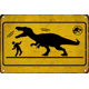 thumbnail image 3 of Letrero de advertencia de metal con forma de dinosaurio peligroso, señal de prohibido el paso, placa de hojalata para pintar, decoración de pared para cine, club, hogar, panel mural, regalo, 3 of 5