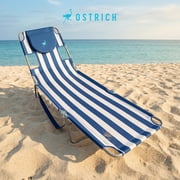 Ostrich Chaise Lounge, Facedown Beach Camping Pool Tanning Chair, Stripe