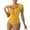 Yellow, variant on Fesfesfes Ladies Square Neck Swimwear Monokini Women Solid Color Swimsuit Tummy Control Bathing Suit Pool Party Swimwear Front Zipper Tight-fitting Beachwear Gifts for Her